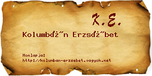 Kolumbán Erzsébet névjegykártya