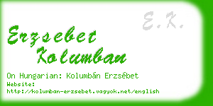 erzsebet kolumban business card